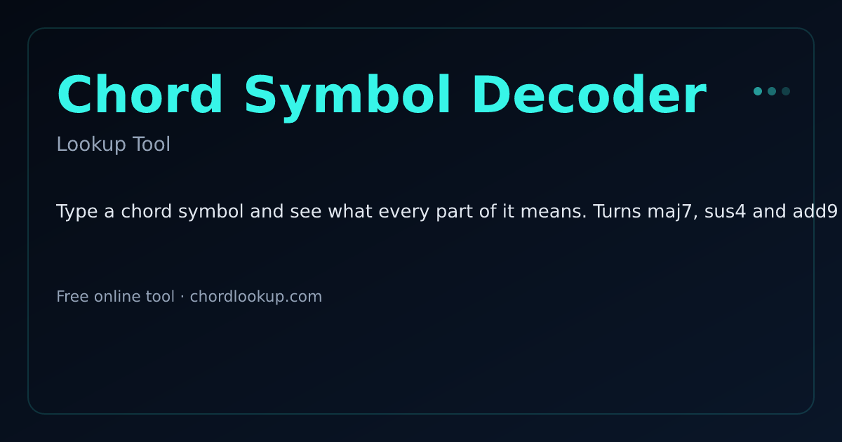 Chord Symbol Decoder | ChordLookup